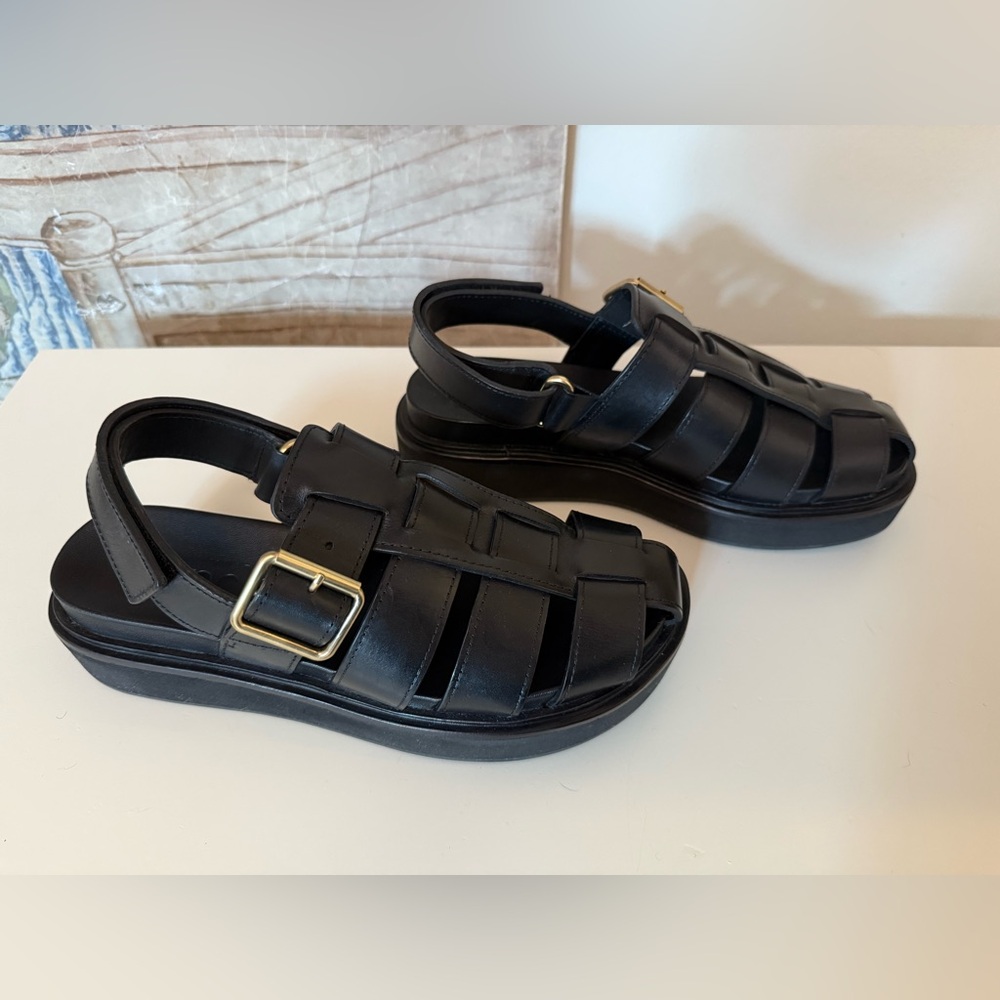 Loeffler Randall Fisherman Sandal - black leather
